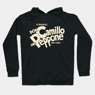 Don Camillo and Peppone Typography Design Hoodie